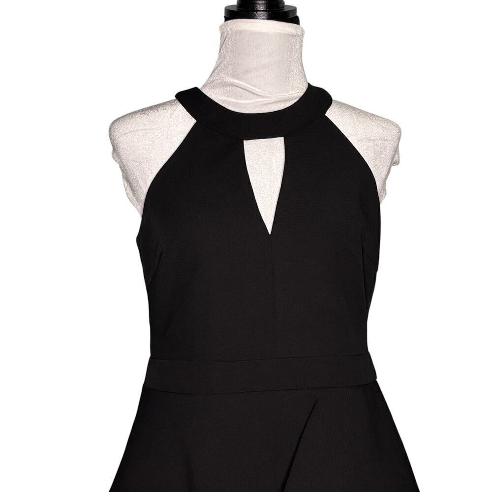 Adelyn Rae Halter Open Back Ruffle Dress Black Size Medium - Picture 2 of 10